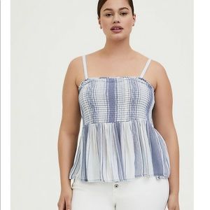 Striped babydoll top